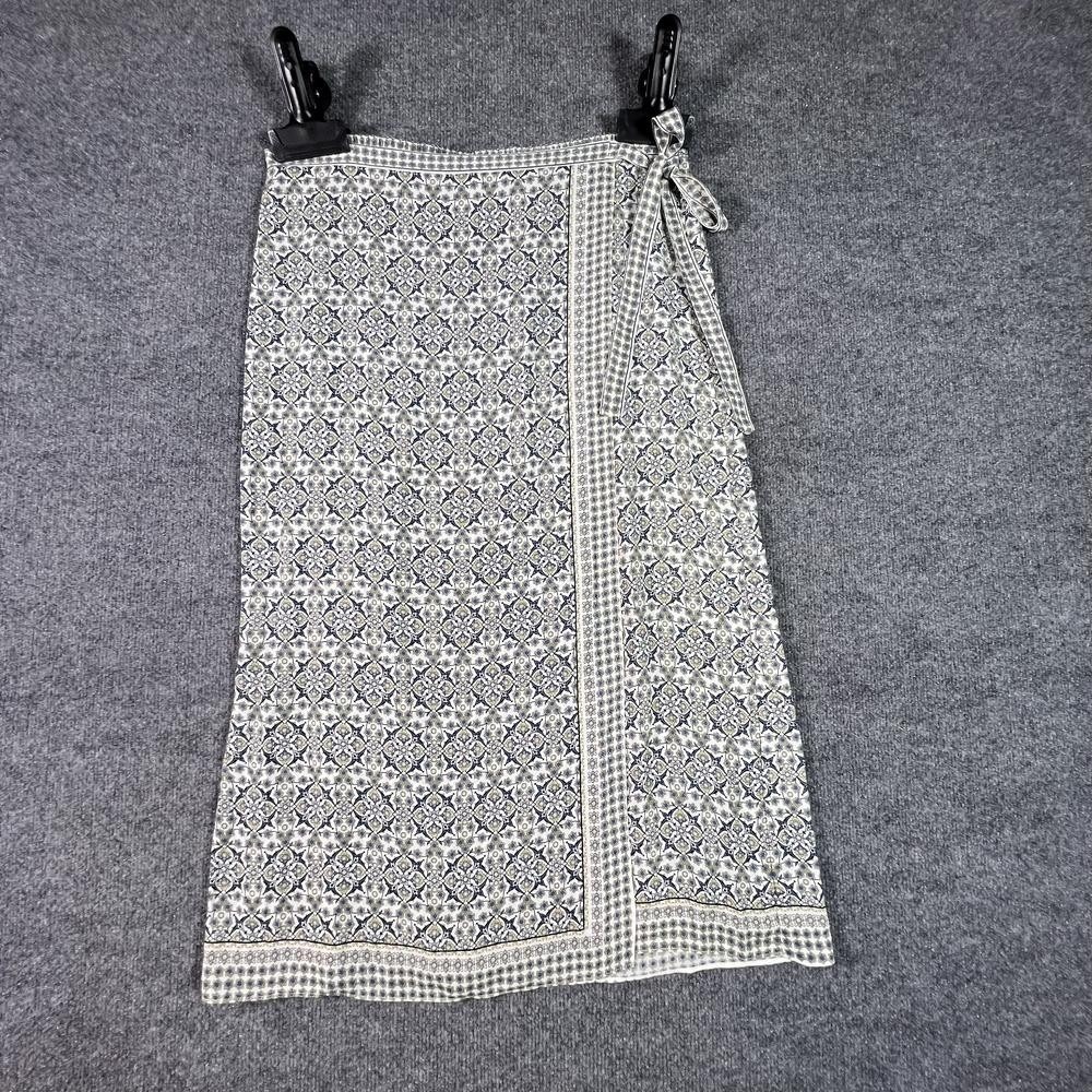 Max Studio Maxi Skirt Women's XL Gray Geometric Side-Tie Cocktail Wedding Formal